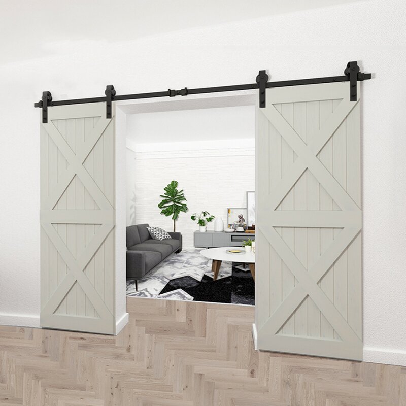 Homlux Standard Double Barn Door Hardware Kit Wayfair